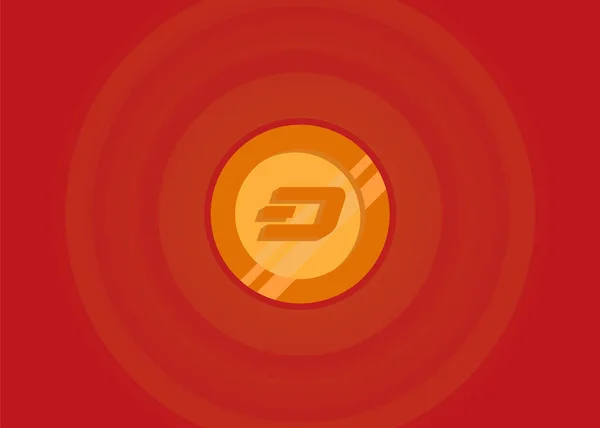 Cryptocurrency Vector Illustration Dash Coin Icon — 스톡 벡터