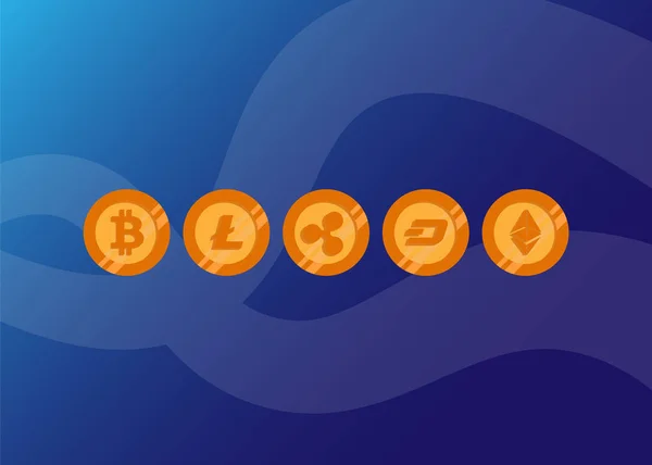 Kripto para birimleri vektör resimleme simgeleri 