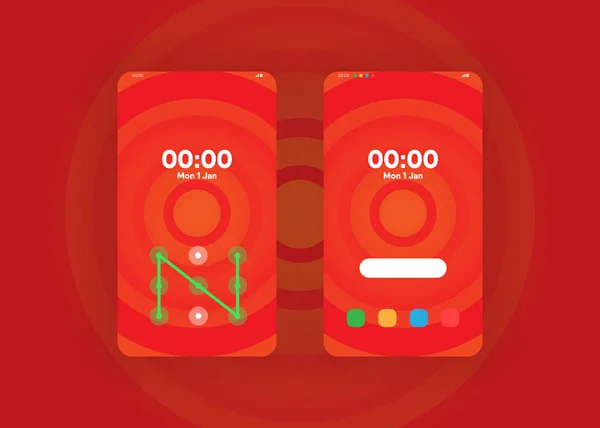 Smartphones Teléfonos Móviles Pantallas Renderizado — Vector de stock