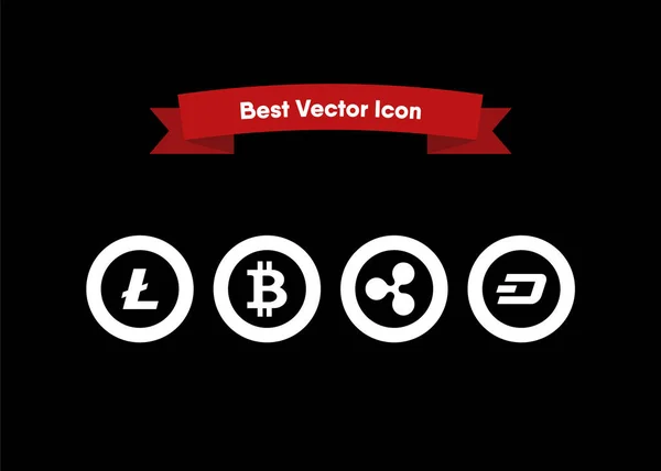 Crypto Monedas Vector Ilustración — Vector de stock