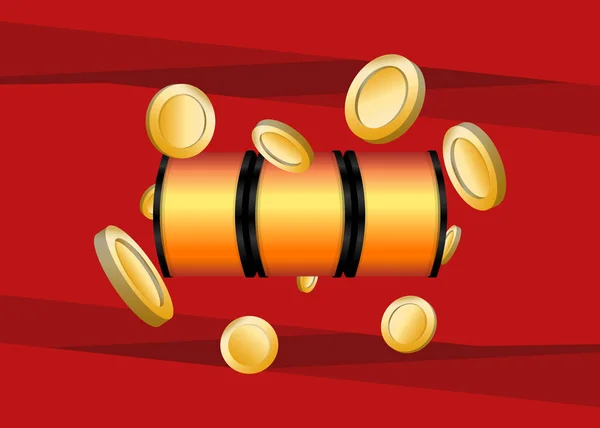 Slot Machine Coins Render — 스톡 벡터