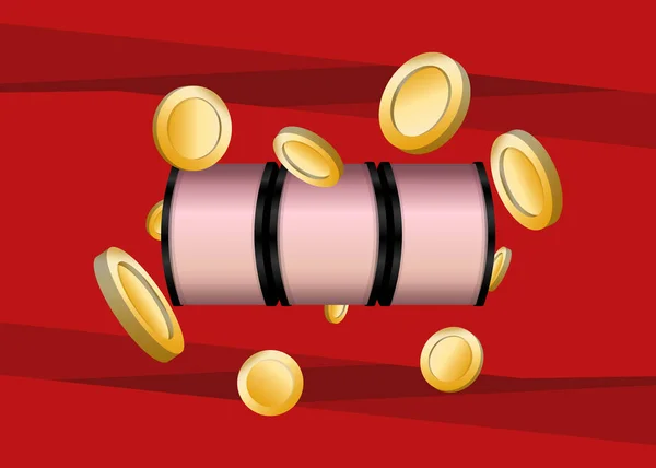 Slot Machine Coins Render — 스톡 벡터