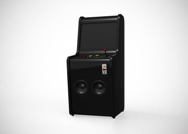 Oyun Makinesi Retro Oyun Biçimi Joystick ve Düğmeler 3d Render