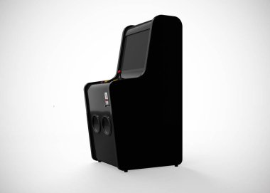 Oyun Makinesi Retro Oyun Biçimi Joystick ve Düğmeler 3d Render