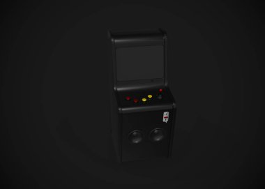 Oyun Makinesi Retro Oyun Biçimi Joystick ve Düğmeler 3d Render
