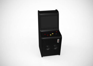 Oyun Makinesi Retro Oyun Biçimi Joystick ve Düğmeler 3d Render
