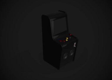 Oyun Makinesi Retro Oyun Biçimi Joystick ve Düğmeler 3d Render