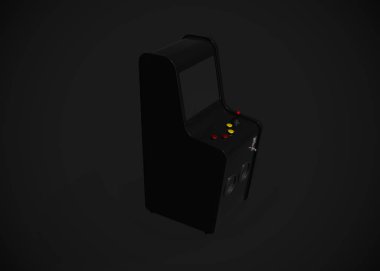 Oyun Makinesi Retro Oyun Biçimi Joystick ve Düğmeler 3d Render