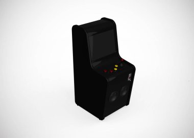 Oyun Makinesi Retro Oyun Biçimi Joystick ve Düğmeler 3d Render