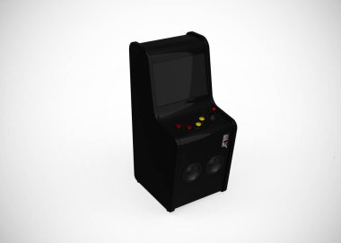 Oyun Makinesi Retro Oyun Biçimi Joystick ve Düğmeler 3d Render