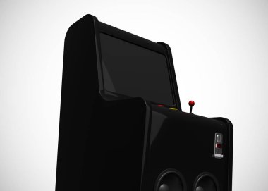 Oyun Makinesi Retro Oyun Biçimi Joystick ve Düğmeler 3d Render
