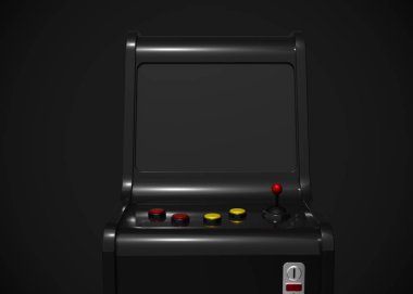 Oyun Makinesi Retro Oyun Biçimi Joystick ve Düğmeler 3d Render