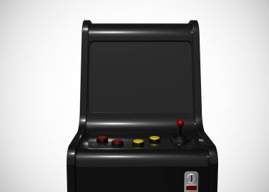 Oyun Makinesi Retro Oyun Biçimi Joystick ve Düğmeler 3d Render