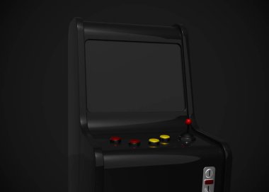 Oyun Makinesi Retro Oyun Biçimi Joystick ve Düğmeler 3d Render