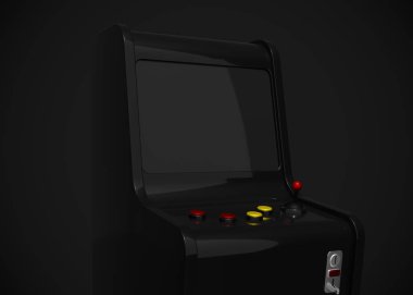 Oyun Makinesi Retro Oyun Biçimi Joystick ve Düğmeler 3d Render