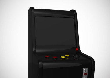 Oyun Makinesi Retro Oyun Biçimi Joystick ve Düğmeler 3d Render