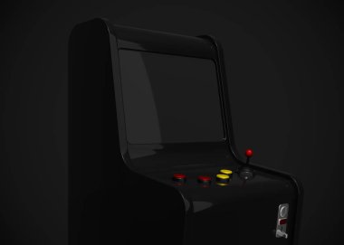 Oyun Makinesi Retro Oyun Biçimi Joystick ve Düğmeler 3d Render