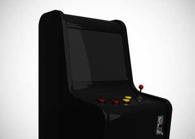 Oyun Makinesi Retro Oyun Biçimi Joystick ve Düğmeler 3d Render