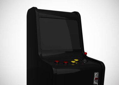 Oyun Makinesi Retro Oyun Biçimi Joystick ve Düğmeler 3d Render