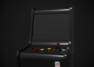 Oyun Makinesi Retro Oyun Biçimi Joystick ve Düğmeler 3d Render