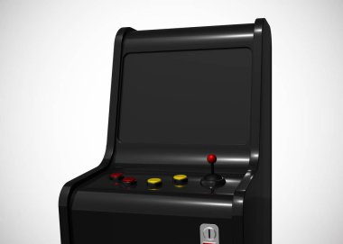 Oyun Makinesi Retro Oyun Biçimi Joystick ve Düğmeler 3d Render