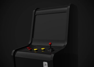 Oyun Makinesi Retro Oyun Biçimi Joystick ve Düğmeler 3d Render