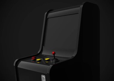 Oyun Makinesi Retro Oyun Biçimi Joystick ve Düğmeler 3d Render