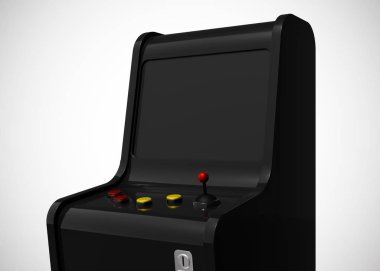 Oyun Makinesi Retro Oyun Biçimi Joystick ve Düğmeler 3d Render