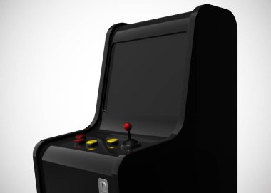 Oyun Makinesi Retro Oyun Biçimi Joystick ve Düğmeler 3d Render