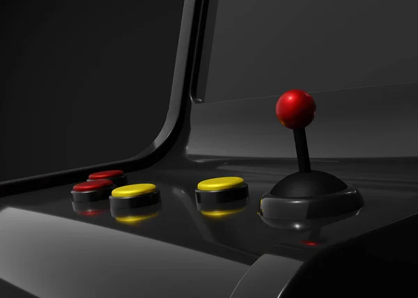 Arcade Machine Retro Gaming Style With Joystick and Buttons 3D Render