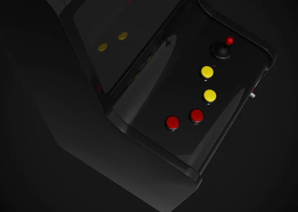 Arcade Machine Retro Gaming Style Joystick Buttons Render — стоковое фото
