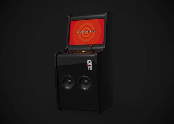 Maszyna Zręcznościowa Wstaw Ekran Monety Retro Gaming Style Joystick Przyciski — Zdjęcie stockowe