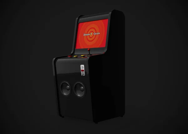 Arcade Machine Infoga Mynt Skärm Retro Gaming Style Med Joystick — Stockfoto