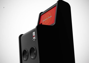 Oyun Makinesi Para Ekran Retro Oyun Biçimini Oyun Çubuğu ve Düğmeleri 3d Render ile Ekle