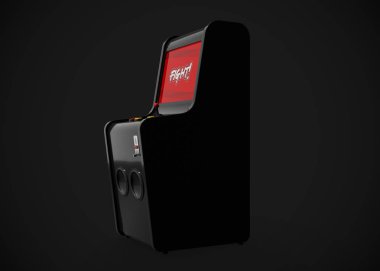 Arcade Machine Fight Screen Retro Gaming Style With Joystick and Buttons 3D Render