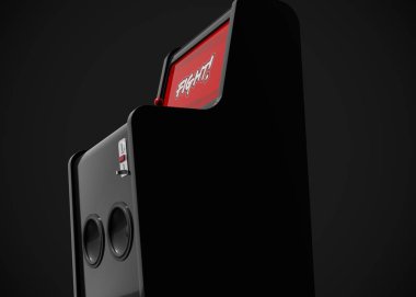 Arcade Machine Fight Screen Retro Gaming Style With Joystick and Buttons 3D Render