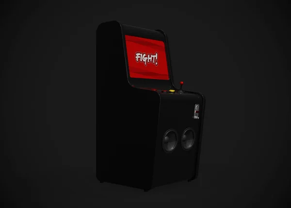 Arcade Machine Walka Ekranu Retro Gaming Stylu Joystick Przyciski Render — Zdjęcie stockowe