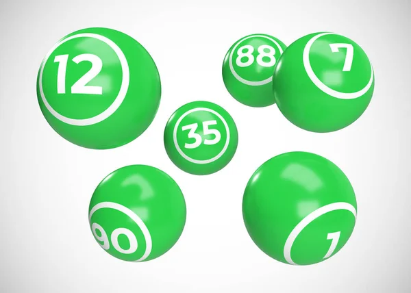 Shiny Bingo Balls Render — Stock Photo, Image