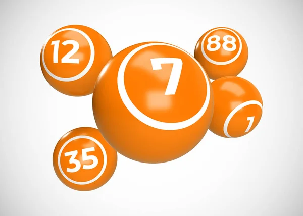 Shiny Bingo Balls Render — Stock Photo, Image