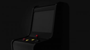 Oyun Makinesi Retro Oyun Biçimi Joystick ve 3d Render 4k