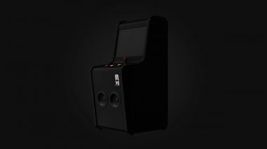 Oyun Makinesi Retro Oyun Biçimi Joystick ve 3d Render 4k