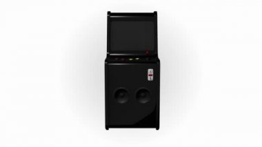 Oyun Makinesi Retro Oyun Biçimi Joystick ve 3d Render 4k