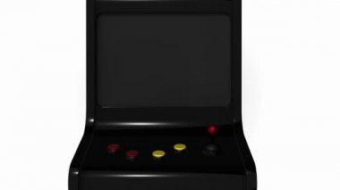 Oyun Makinesi Retro Oyun Biçimi Joystick ve 3d Render 4k