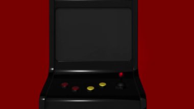Oyun Makinesi Retro Oyun Biçimi Joystick ve 3d Render 4k