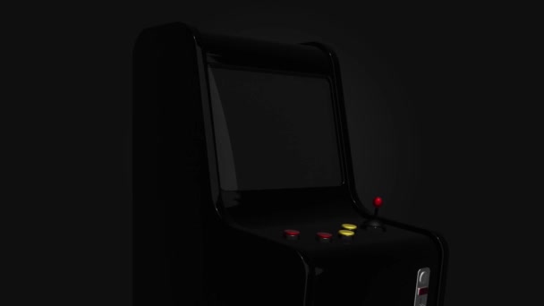 Estilo Jogo Retrô Máquina Arcade Com Joystick Botões Render — Vídeo de Stock