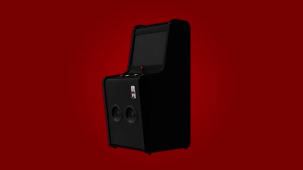 Arcade Machine Retro Gaming Style Joystick Και Κουμπιά Render — Αρχείο Βίντεο