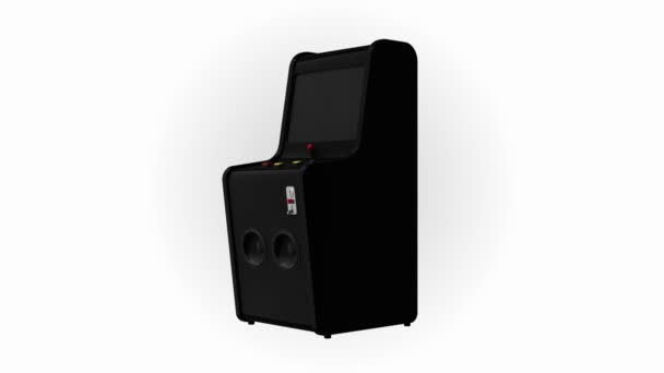 Arcade Machine Retro Gaming Stijl Met Joystick Knoppen Render — Stockvideo