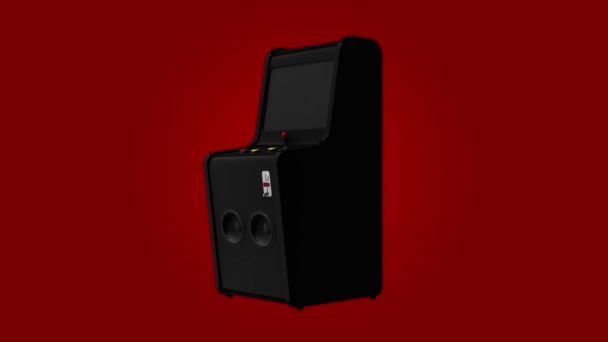 Arcade Machine Retro Estilo Juego Con Joystick Botones Render — Vídeo de stock