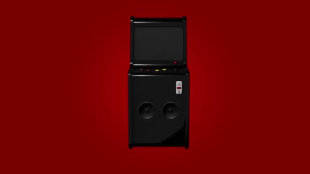 Arcade Machine Retro Styl Gry Joystick Przyciski Render — Wideo stockowe