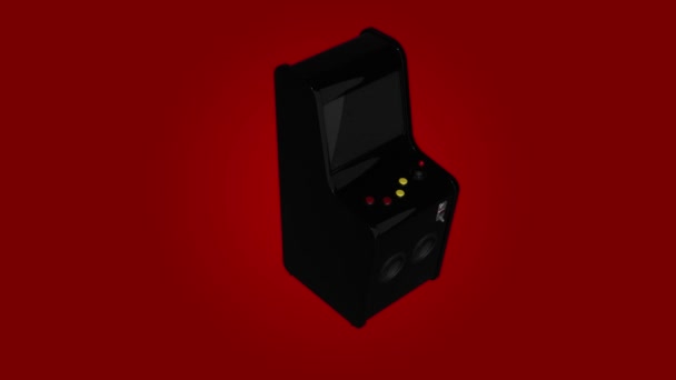 Arcade Machine Retro Gaming Style Joystick Και Κουμπιά Render — Αρχείο Βίντεο